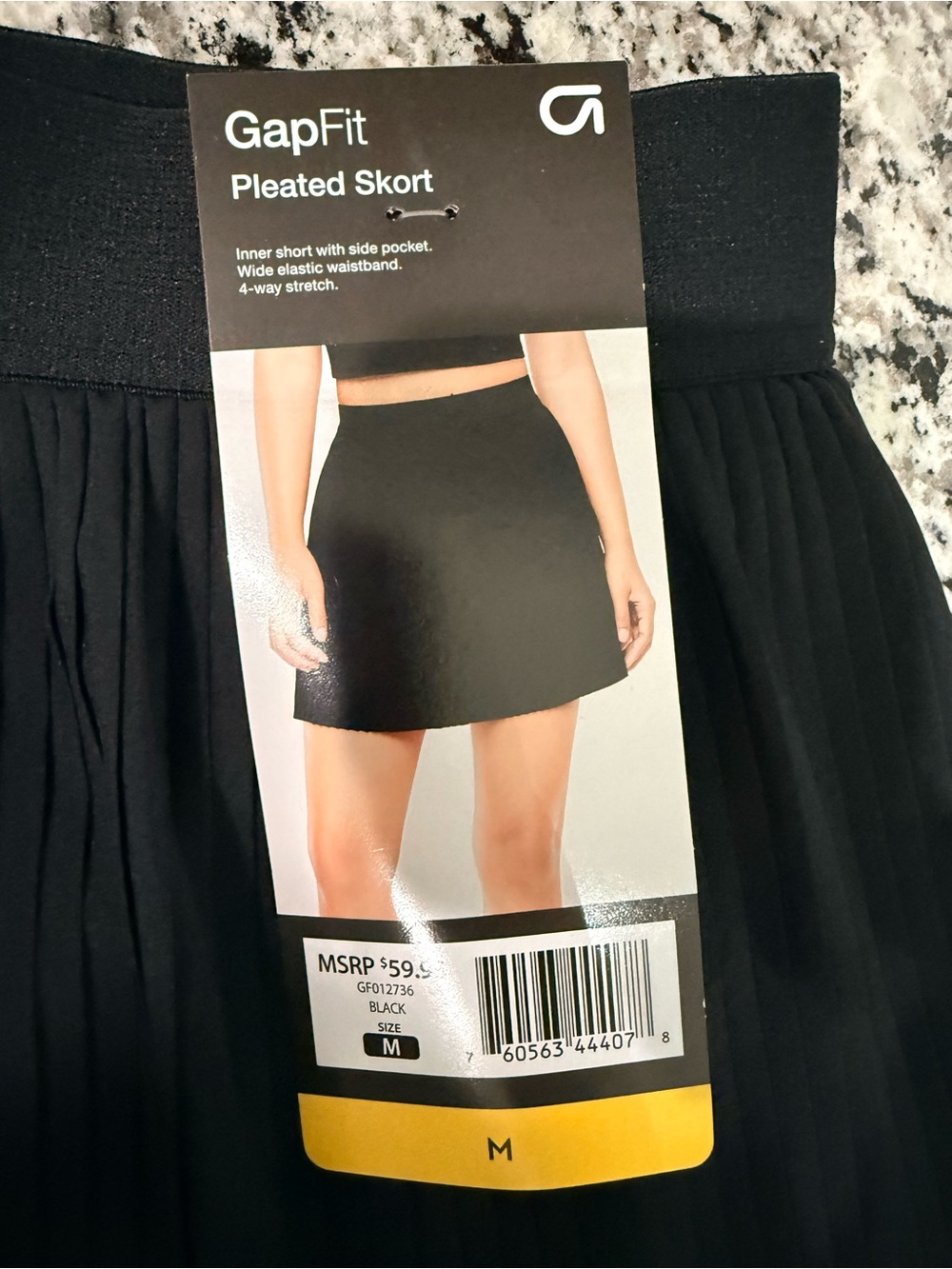 GAP Black Pleated Skorter Skirt size M, NWT - Picture 2 of 5